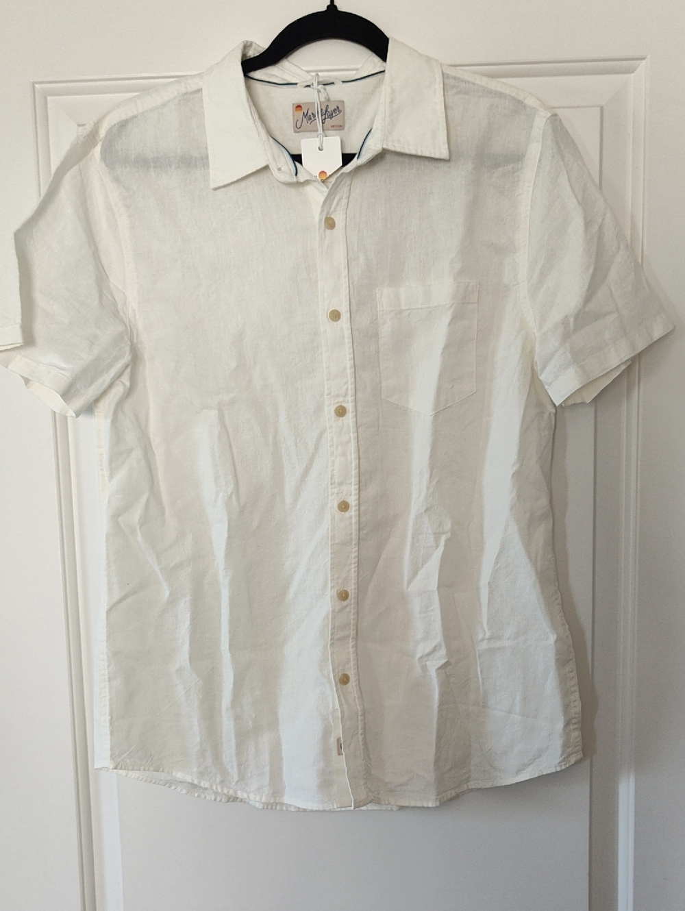 Marine Layer White Short-Sleeve Button-Down Shirt